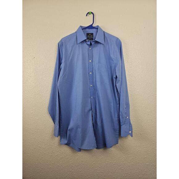 Stafford Blue Button Down Long Sleeve Collared Shirt Mens Size 16 1/2 34 35 - Picture 1 of 6